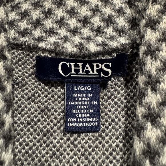 Chaps Womens Cardigan Sweater Vest Sleeveless Shawl Collar Buttons Gray Large KP - Picture 2 of 5